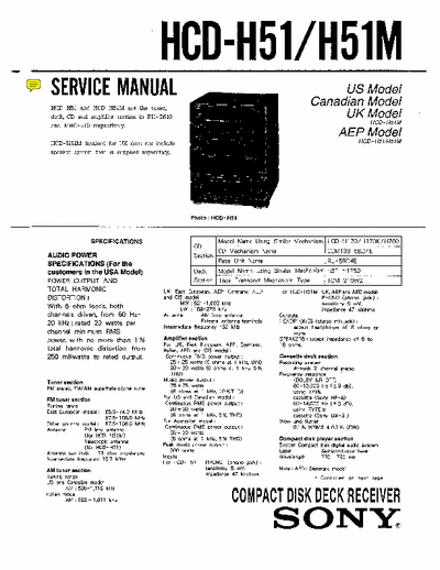 Sony HCD-H51M I AM TRYING TO UPLOAD THE SERVICE MANUAL OF SONY HCD-H51M BUT I AM GETTING ERROR MESSAGE THAT FILE IS NOT RECEIVED SUCCESSFULLY. TRY AGAIN.?????